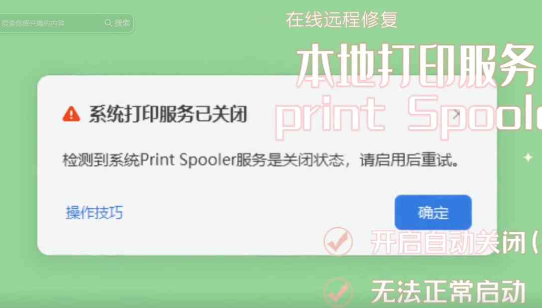 苏州园区打印机维修 本地打印服务print spooler无法启动 自动掉线问题